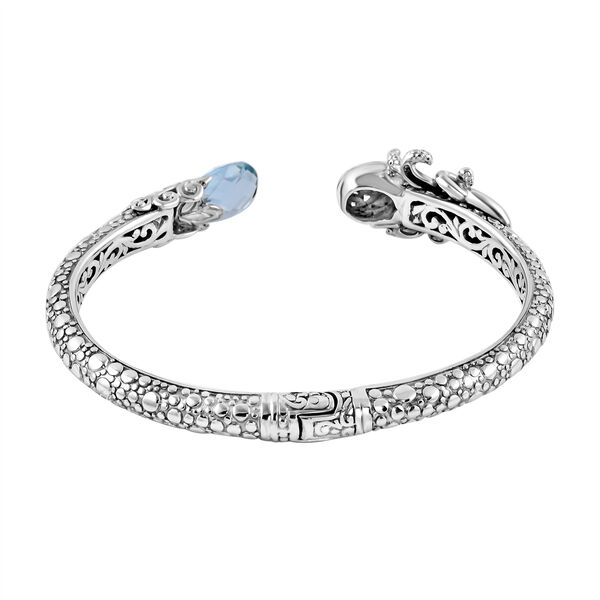 Royal Bali Kollektion- Blauer Topas-Armreif, 19 cm - 5,38 ct. image number 4