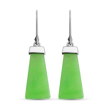 Gr&uuml;ne Jade-Ohrringe, 925 Silber rhodiniert ca. 9,66 ct