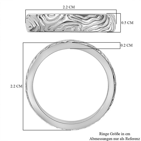 Gravierter Ring, 925 Silber rhodiniert, (Größe 17.00) ca. 5,36g image number 7