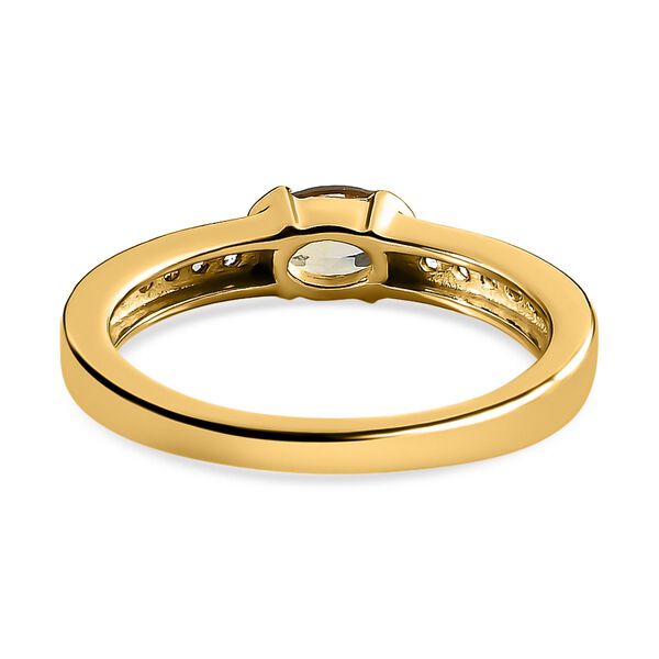 AA natürlicher, goldener Tansanit und Zirkon-Ring - 0,68 ct. image number 6