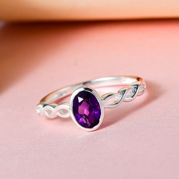 Afrikanischer Amethyst Ring 925 Silber (Größe 17.00) ca. 0,76 ct image number 2