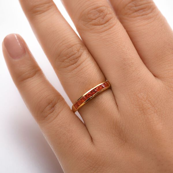 Blaze Feuer Opal Ring 925 Silber 750 Gelb Vergoldet (Größe 19.00) ca. 0.38 ct image number 2