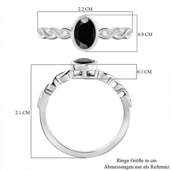 Schwarzer Spinell Ring, 925 Silber (Gr&ouml;&szlig;e 20.00) ca. 0.98 ct image number 7