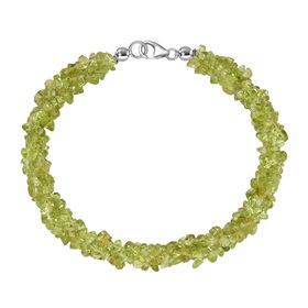 Peridot Armband ca. 19 cm 925 Silber rhodiniert ca. 70.00 ct