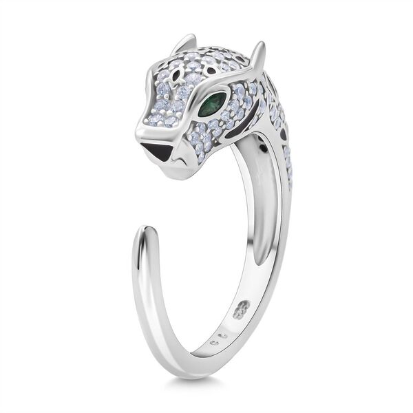 LUSTRO STELLA - Gr&uuml;ner Zirkonia, Wei&szlig;er Zirkonia Ring 925 Silber rhodiniert (Gr&ouml;&szlig;e 18.00) 1.56 ct image number 4