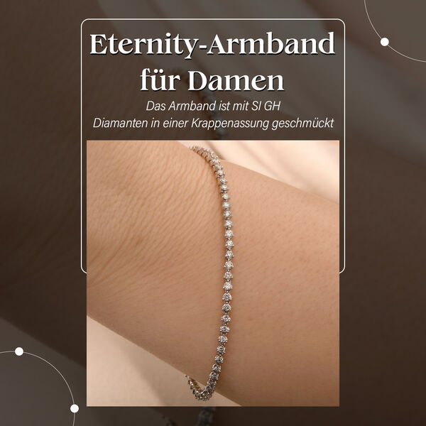 New York Kollektion - SI G-H Diamant Armband, 19 cm, 585 Wei&szlig;gold - 2 ct. image number 1