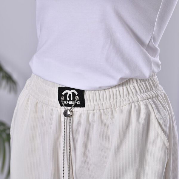 Strickhose f&uuml;r Damen mit Metallketten, Einheitsgr&ouml;&szlig;e, Wei&szlig; image number 5