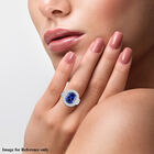 RHAPSODY Tansanit und Diamant doppelter Halo-Ring in Platin image number 1