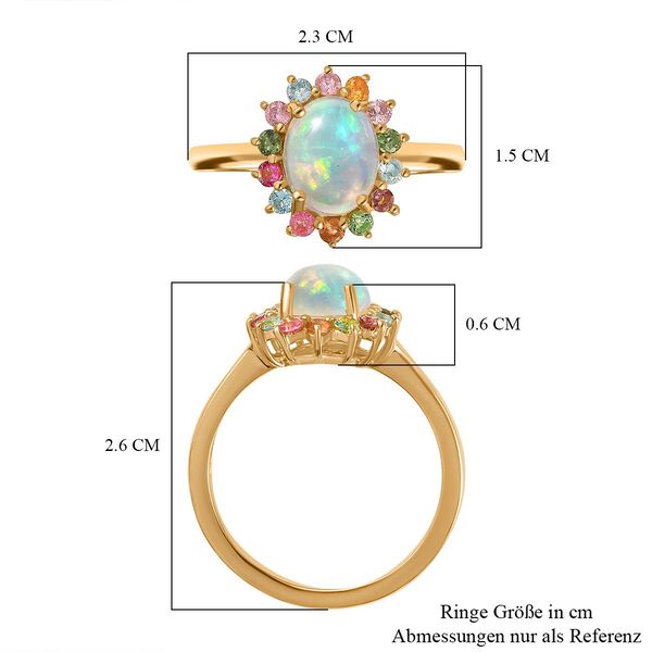 AA Nat&uuml;rlicher, &auml;thiopischer Welo Opal und Multi-Turmalin-Ring - 1,77 ct. image number 7