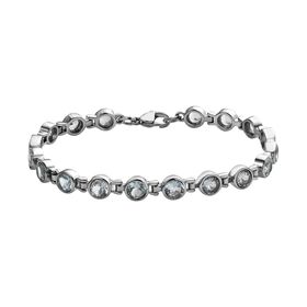 Himmelblauer Topas Armband ca. 19 cm Edelstahl ca. 10,53 ct.