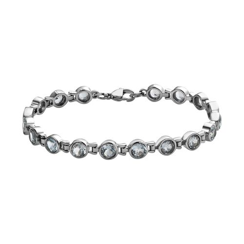 Himmelblauer Topas Armband ca. 19 cm Edelstahl ca. 10,53 ct. image number 0