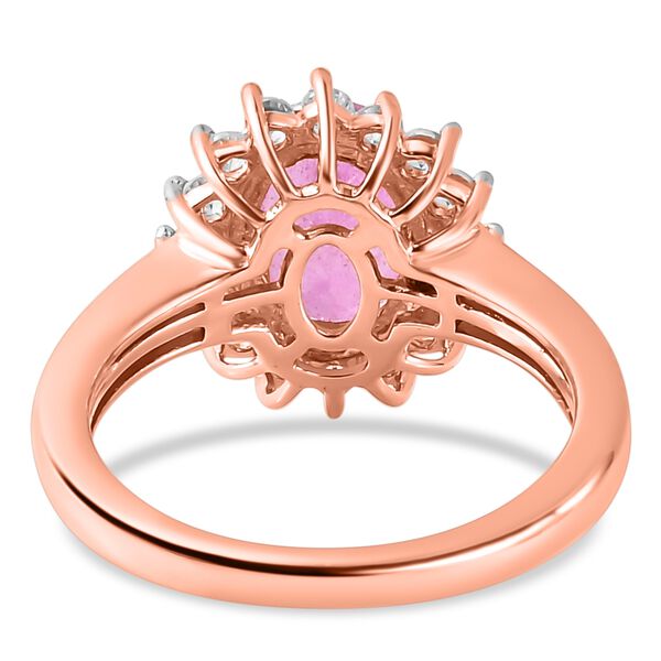Premium Ilakaka Rosa Saphir und Zirkon-Halo Ring, 925 Silber Roségold Vermeil, 2,98 ct. image number 6