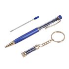 Premium Kollektion - Echter blauer Saphir-Kugelschreiber mit extra Mine und Schlüsselanhänger image number 7