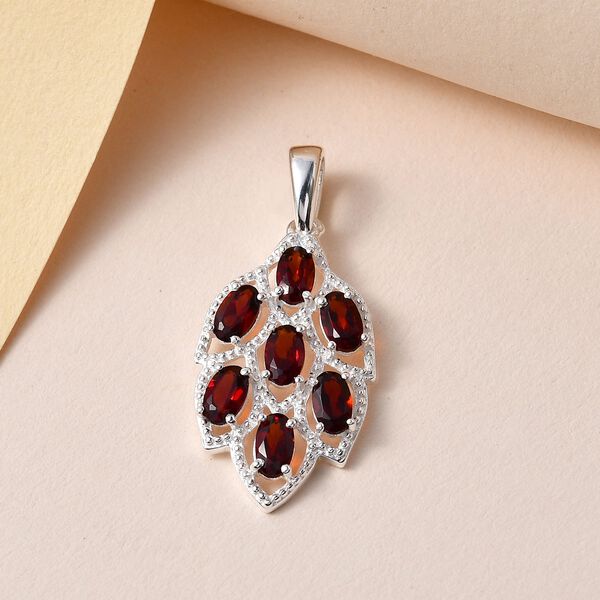 Roter Granat Anh&auml;nger, 925 Silber ca. 2.03 ct image number 2