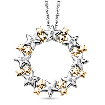 LUXURIANT DIAMOND - Lab Grown Diamant SI-GH Schmuckset ca. 50 cm 925 Silber Rhodiniert, 925 Silber Rhodiniert und 750 Gelbgold Vermeil ca. 0.06 ct