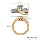 Blauer Zirkon Ring 925 Silber vergoldet  ca. 1,48 ct image number 6