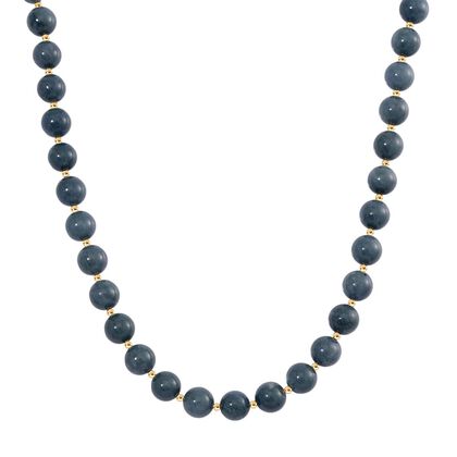 Nat&uuml;rlicher Olmek Jadeit Halskette ca. 50 cm 925 Silber vergoldet ca. 500,00 ct.