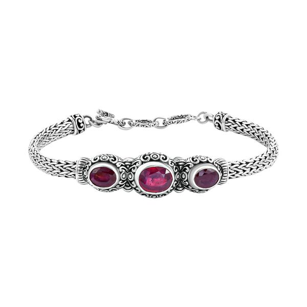 Royal Bali Kollektion - Afrikanisches Rubin-Armband, 19 cm - 6 ct.