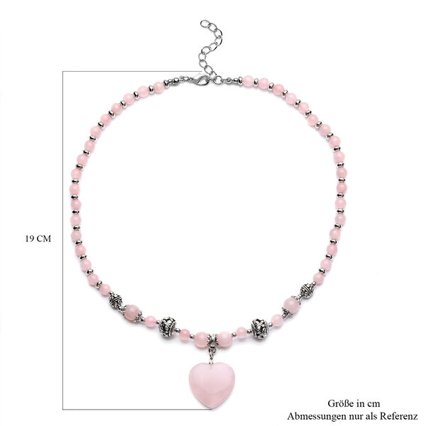 Rosenquarz Halskette in Silberton, 101,00 ct. image number 5