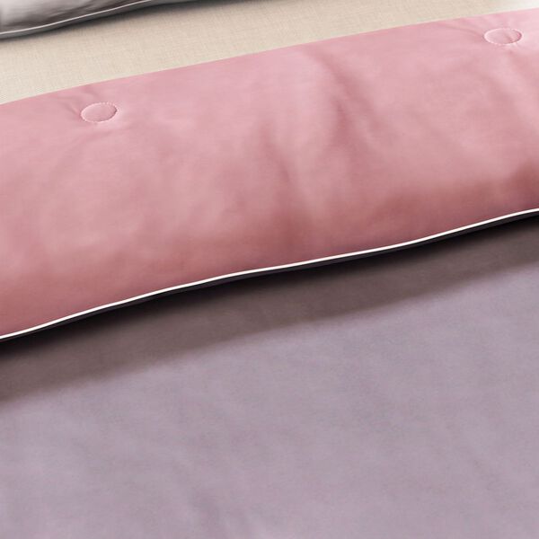 Serenity Night Wende-K&uuml;hlsteppdecke, Zwei-Ton, 135&times;200cm, Dunkelgrau und Rosa image number 6