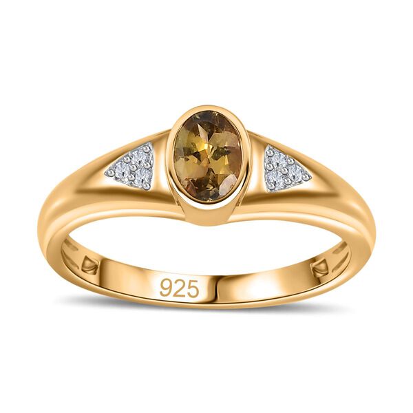 AA nat&uuml;rlicher goldener Tansanit und Zirkon-Ring - 0,49 ct. image number 4