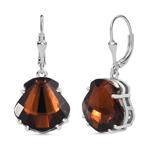 J Francis gefertigt mit SWAROVSKI- Geräucherte Topas Swarovski Kristall-Ohrringe image number 0