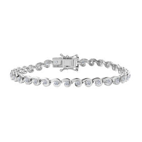 LUXURIANT DIAMOND- SI Labor Diamant 19cm Armband, 925 Silber rhodiniert - 2,51 ct.