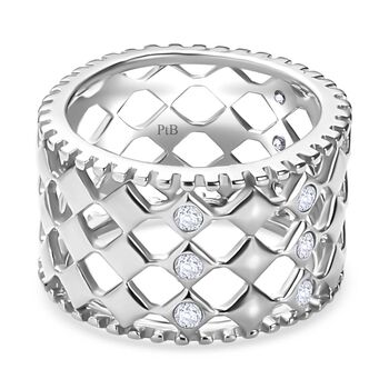 Wei&szlig;er Zirkonia Ring Messing (Gr&ouml;&szlig;e 16.00) ca. 0,54 ct