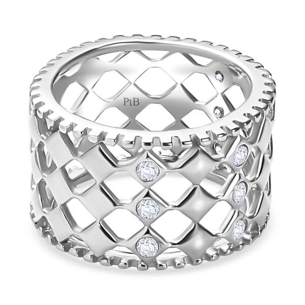 Wei&szlig;er Zirkonia-Ring in Silberton