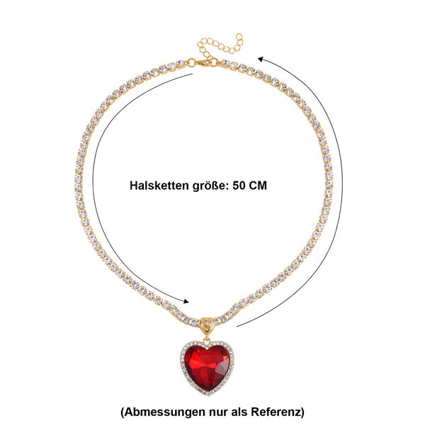 J Francis gefertigt mit SWAROVSKI- Rote und wei&szlig;e Swarovski Kristall Halskette, 50cm image number 6