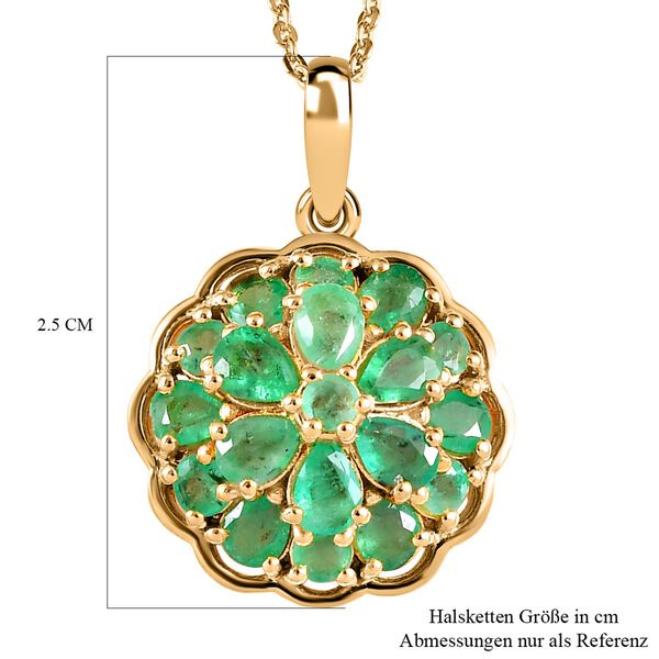 Kagem Sambischer Smaragd Anh&auml;nger, 925 Silber vergoldet, ca. 1.77 ct image number 6