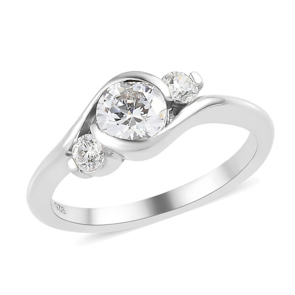 LUSTRO STELLA - feinster Zirkonia-Ring, 925 Silber platiniert image number 4