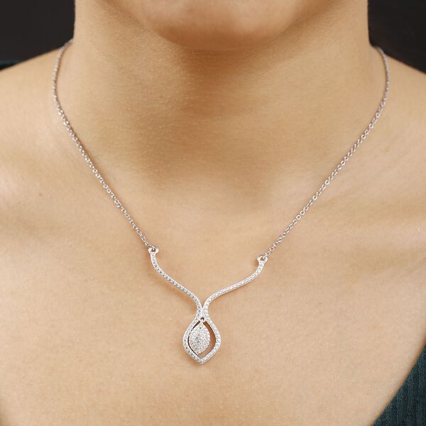 Halskette mit weiße Diamantakzenten, 45 cm image number 2