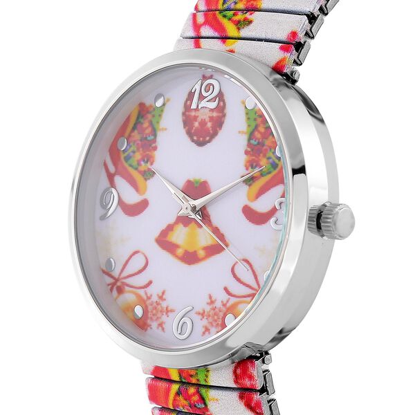 STRADA - Japanisches Uhrwerk, Flexible Uhr, Weihnachtsmotiv image number 3