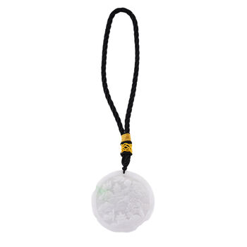 Vier-Drachen-H&auml;ngedekor aus Myanmar Jadeit Typ A, naturbelassene Schnitzarbeit, ca. 5 cm