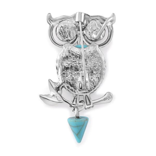 Blauer Howlit, Schwarzer Kristall Brosche image number 4