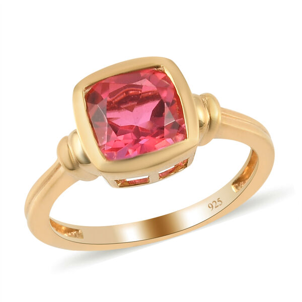 Sonnenuntergang Quarz Solitär Ring 925 Silber vergoldet image number 4