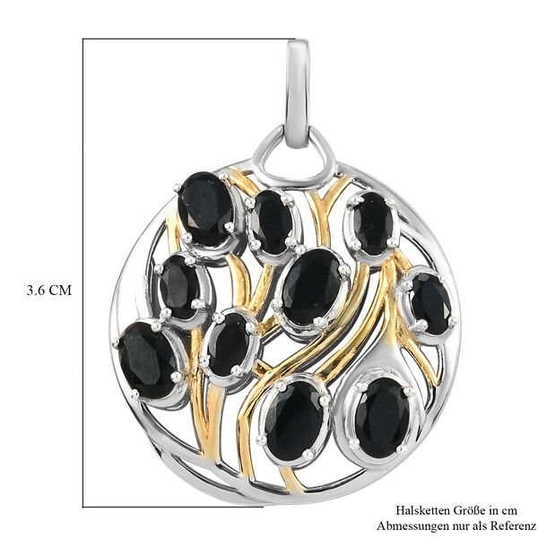 Schwarzer Turmalin Anh&auml;nger 925 Silber Bicolor ca. 3,42 ct image number 6