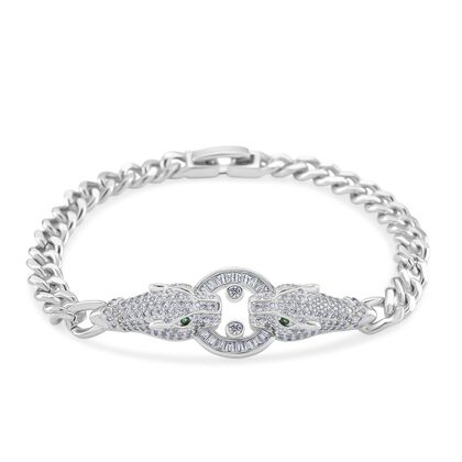 Roter Zirkonia, Gr&uuml;ner Zirkonia Armband ca. 18.5 cm Nickelfreies Messing Standard 0.22 ct