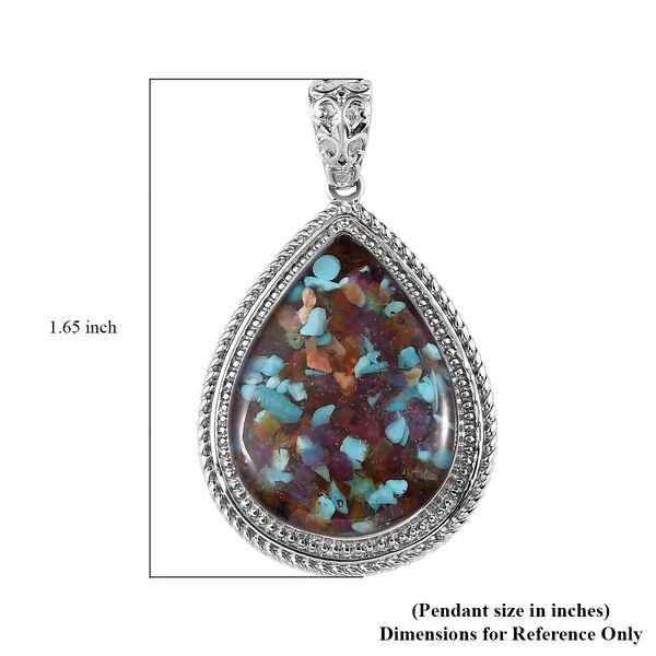 Mehrfarbiger Edelstein-Anh&auml;nger, Edelstahl ca. 12.00 ct image number 6