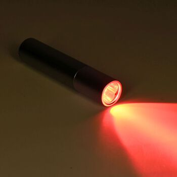 SOULSMART Rotlicht-Physiotherapie-Taschenlampe, inkl. 2 wiederaufladbare Batterien, 11,9x2,5cm