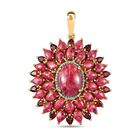 AA Thulit Anhänger 925 Silber 750 Gelbgold Vermeil ca. 26,96 ct.