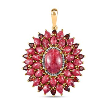 AA Thulit und roter Granat-Anh&auml;nger - 26,96 ct.