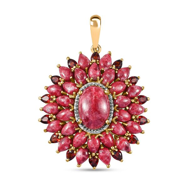 AA Thulit und roter Granat-Anh&auml;nger - 26,96 ct.