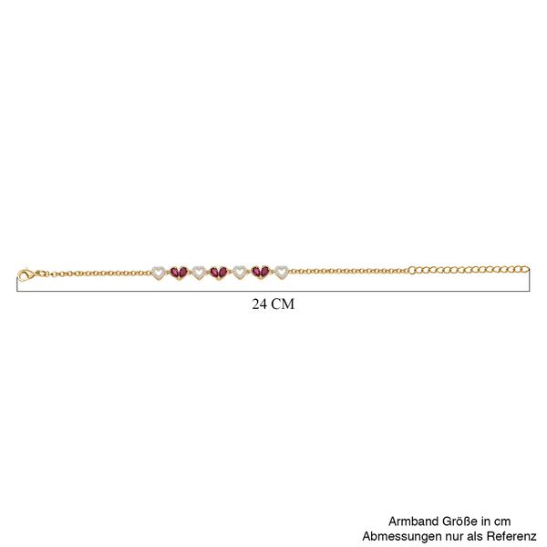 Afrikanisches Rubin  und Zirkon Armband,  19 cm - 2,58 ct. image number 5