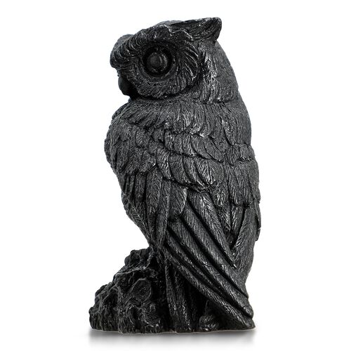 Eule Schungit Figur, 10x7,8cm image number 1