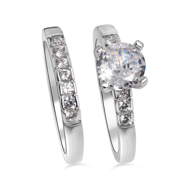 Lustro Stella - Wei&szlig;er Zirkonia Doppelring, 925 Silber rhodiniert (Gr&ouml;&szlig;e 17.00) image number 8