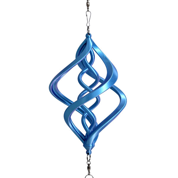 3D Windspiel, Aluminium, 10.3 x 10.3 x 61 cm, Blau image number 2