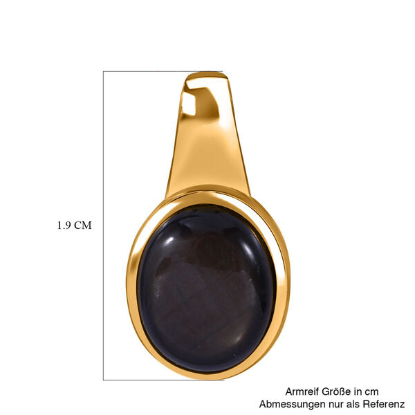 Nat&uuml;rlicher Schwarzer Stern Saphir Anh&auml;nger 925 Silber Gelbgold Vermeil ca. 4.35 ct image number 5