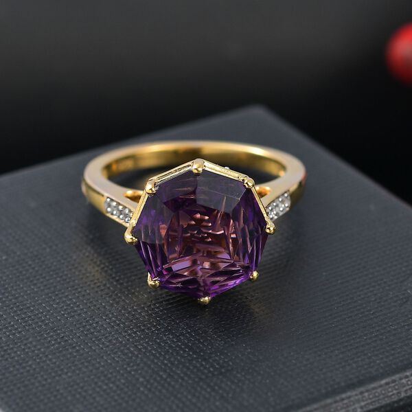 Afrikanischer Amethyst und Zirkon-Ring - 6,81 ct. image number 2